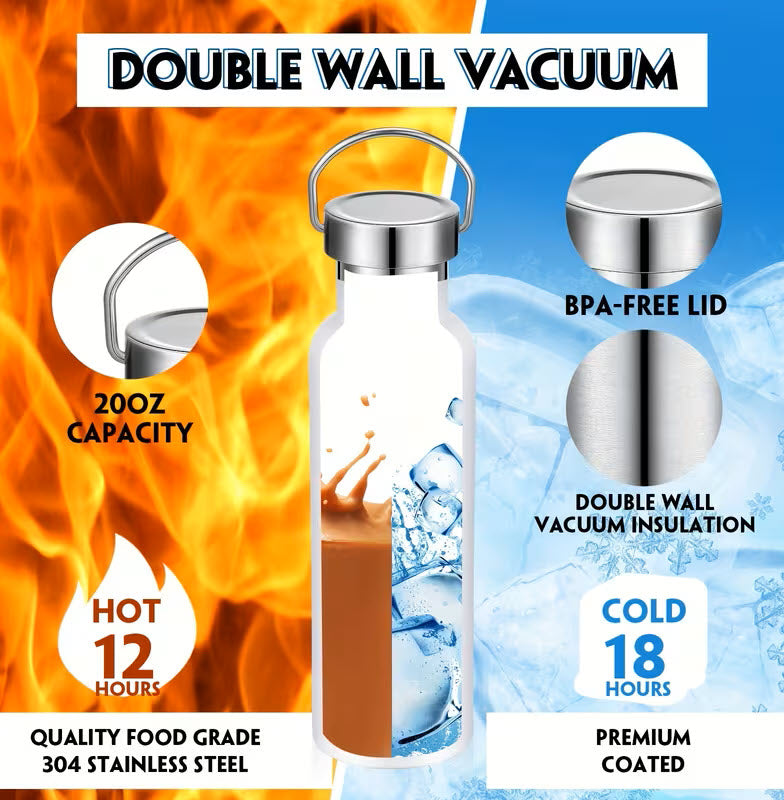 White Metal Water Bottle