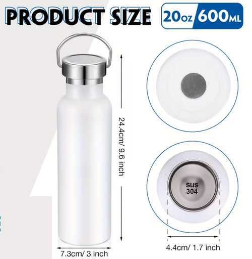 White Metal Water Bottle