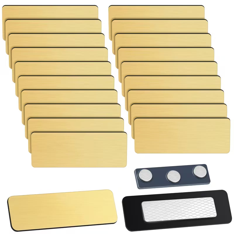 Nametag WHITE (pin / magnetic) with Engravi