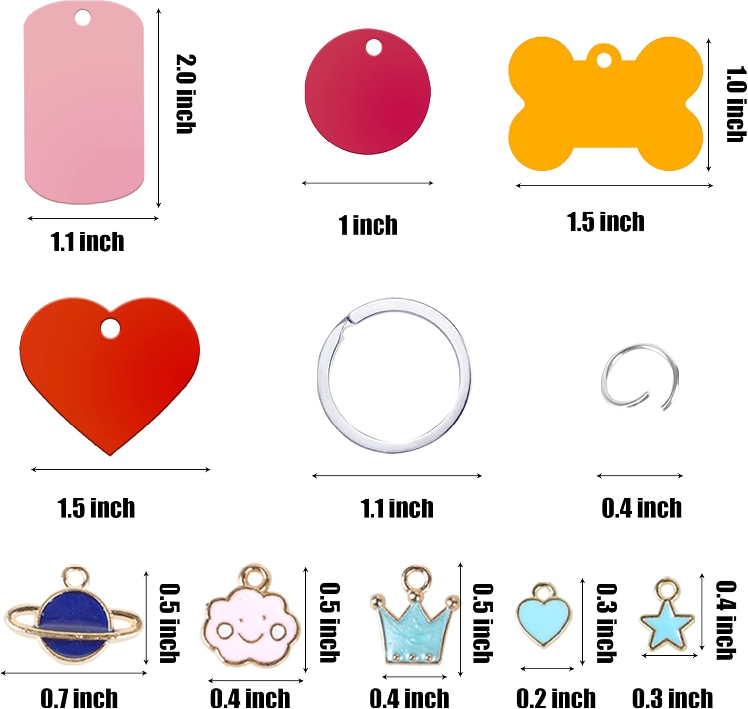 Pet Tag Metal Heart Shape
