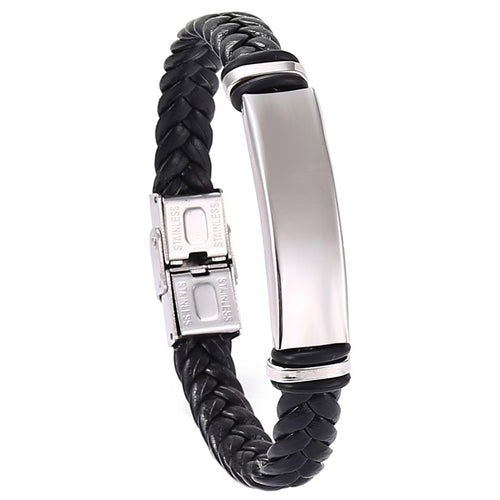 Steel Leather Bracelet