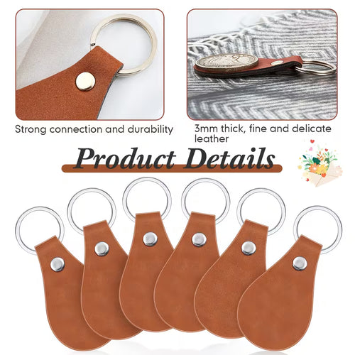 Leather Keychain Round