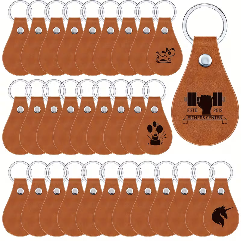 Leather Keychain Round