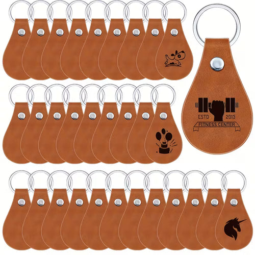 Leather Keychain Round