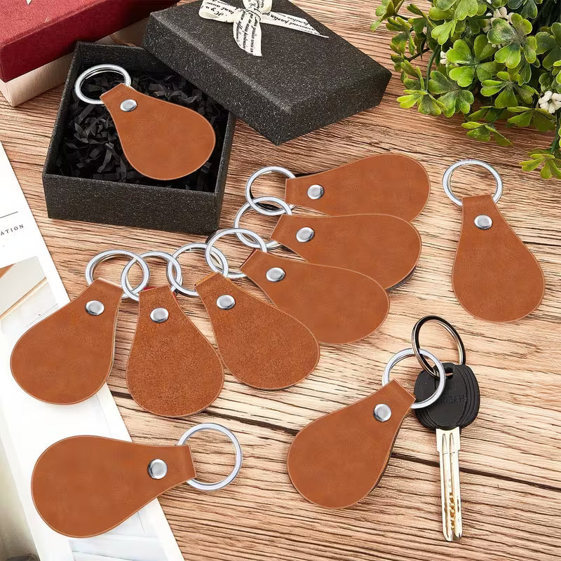 Leather Keychain Round