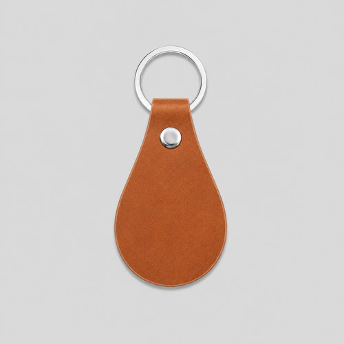 Leather Keychain Round