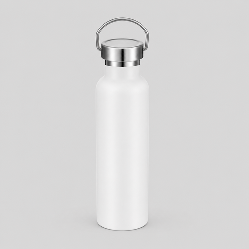 White Metal Water Bottle
